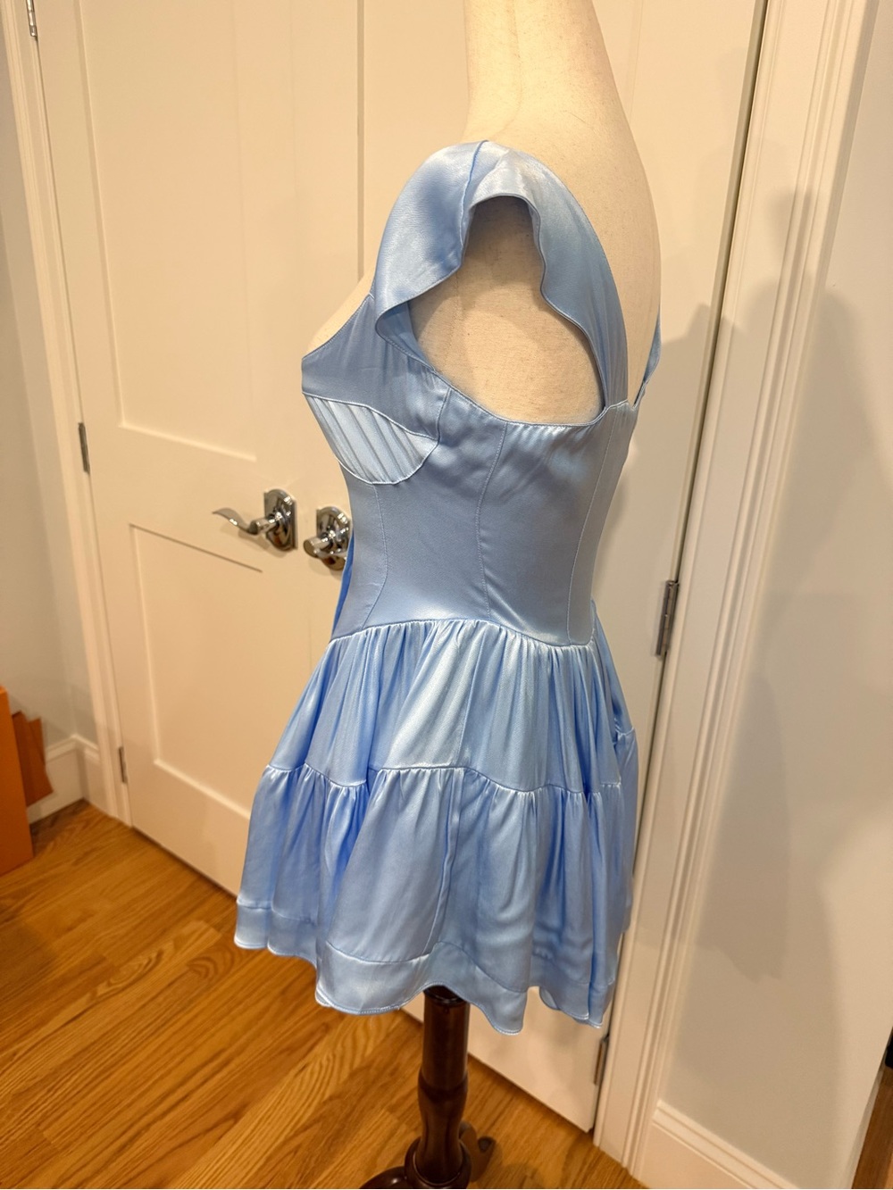 Vanessa Mooney Light Blue Button-Front Mini Sundress - Picture 13 of 16